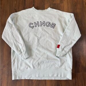 Change Embroidered Crewneck Sweatshirt - Pastel Mint Green